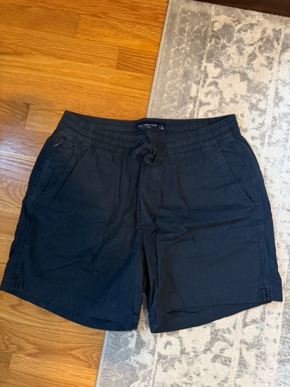 Abercrombie & Fitch Black Stretch Drawstring Shorts